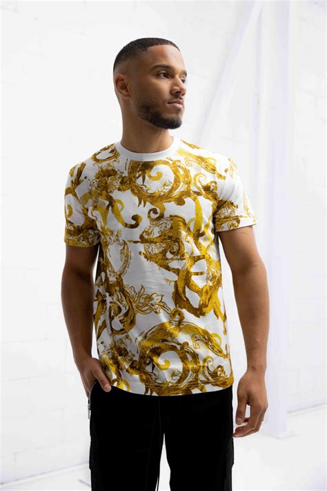 versace jeans shirt wit met goud|versace jeans couture.